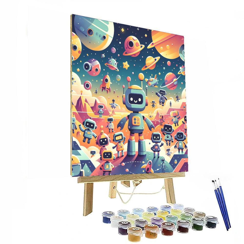Space Robot Journey DIY Paint By Numbers