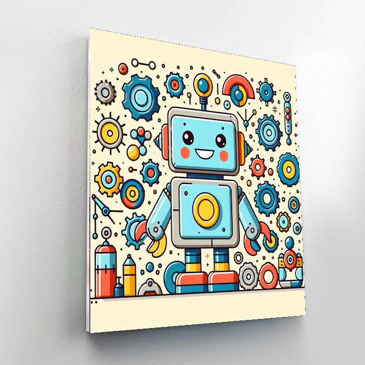 Fun-filled Robot DIY Paint By Numbers