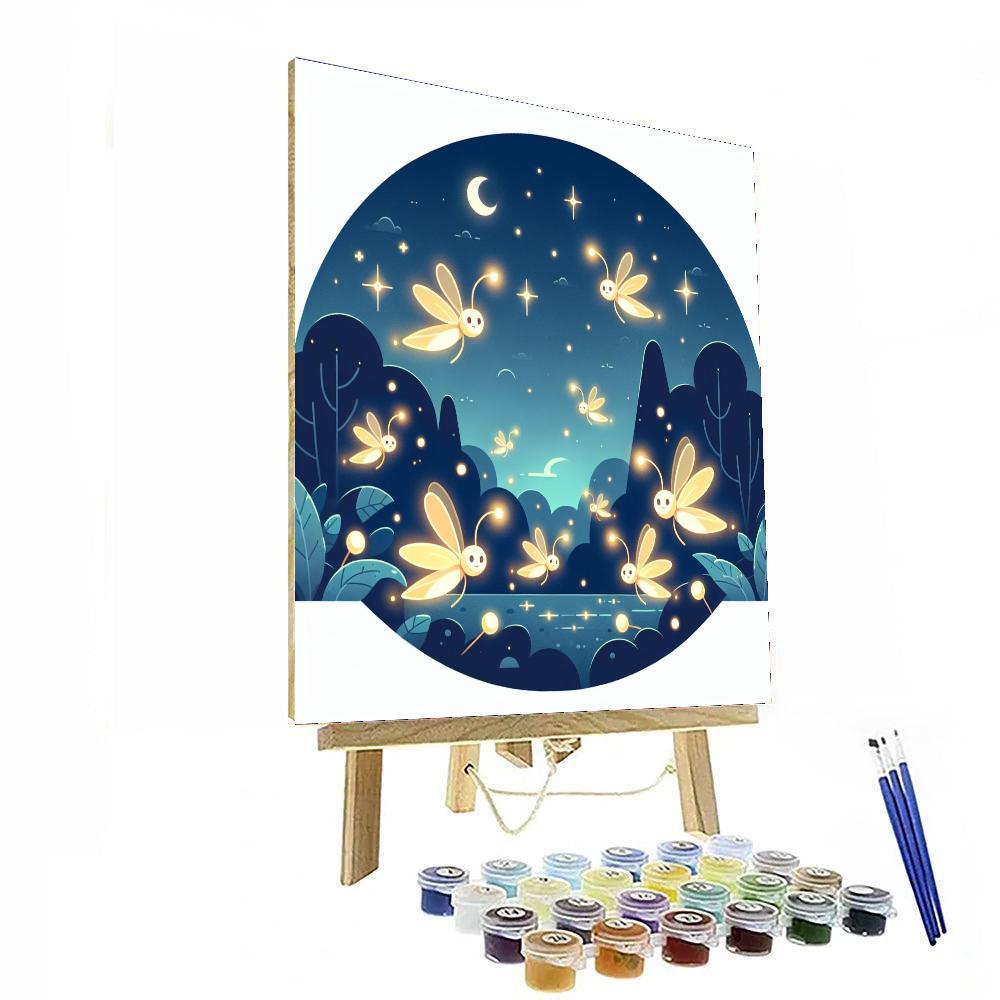 Friendly Firefly Night Paint By Numbers Art