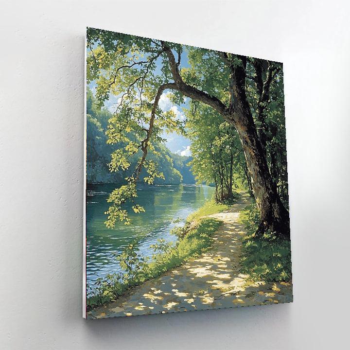 Jean-Baptiste-Camille Corot Inspired Riverside Echoes  DIY Paint By Numbers