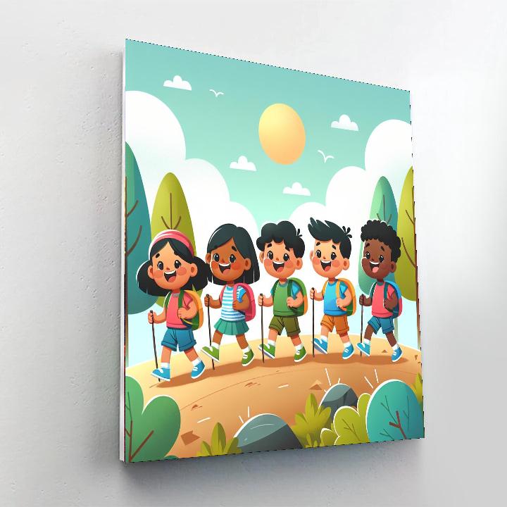 Joyful Hiking Adventure Painting By Numbers Kit