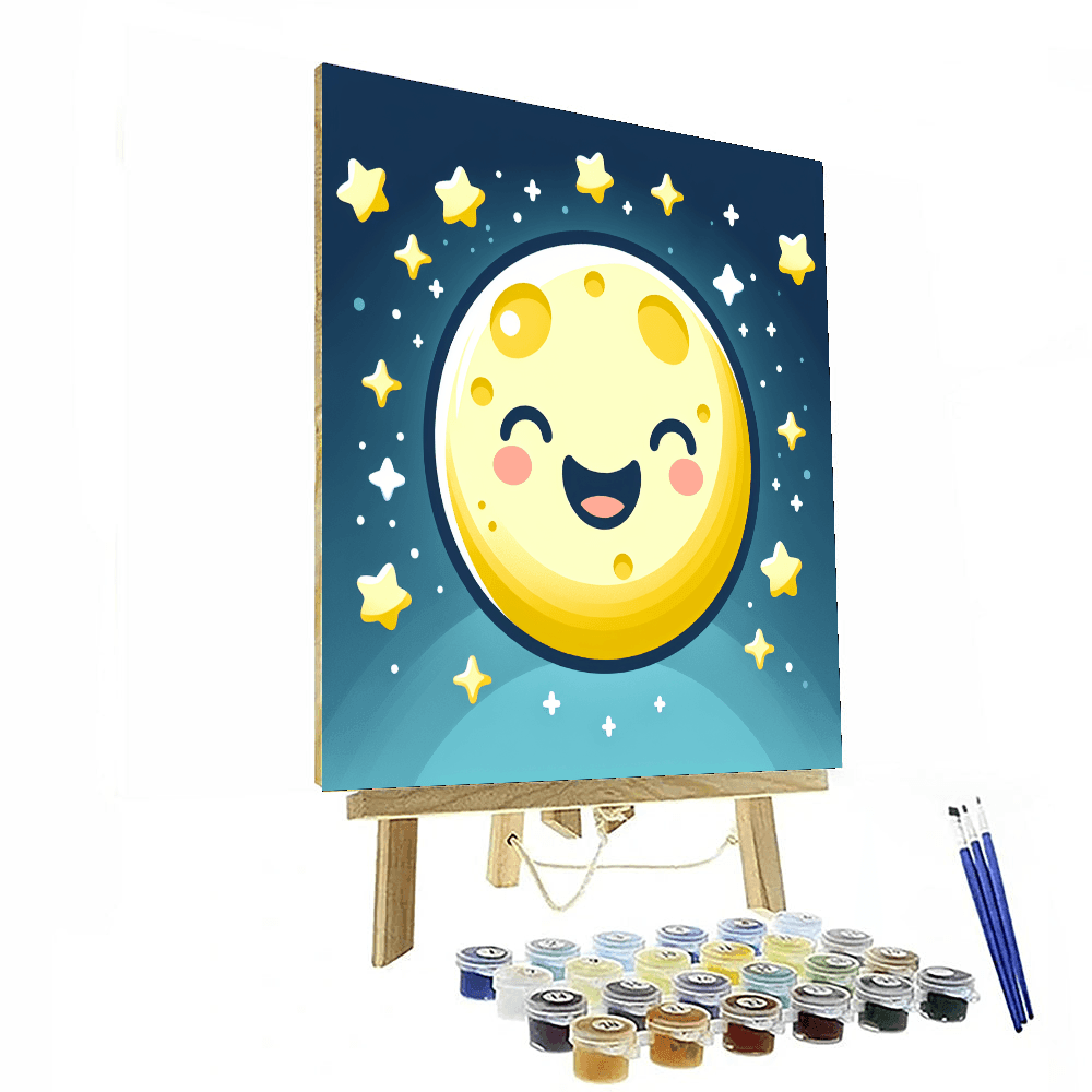 Joyful Moon And Stars Paint By Numbers Kits