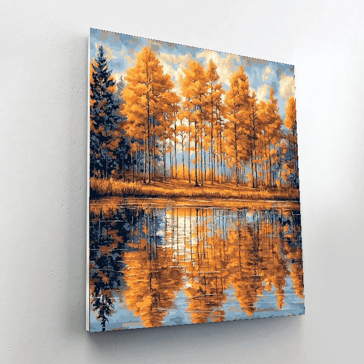 Caspar David Friedrich Inspired Autumn Reflections  Numbered Painting Kits