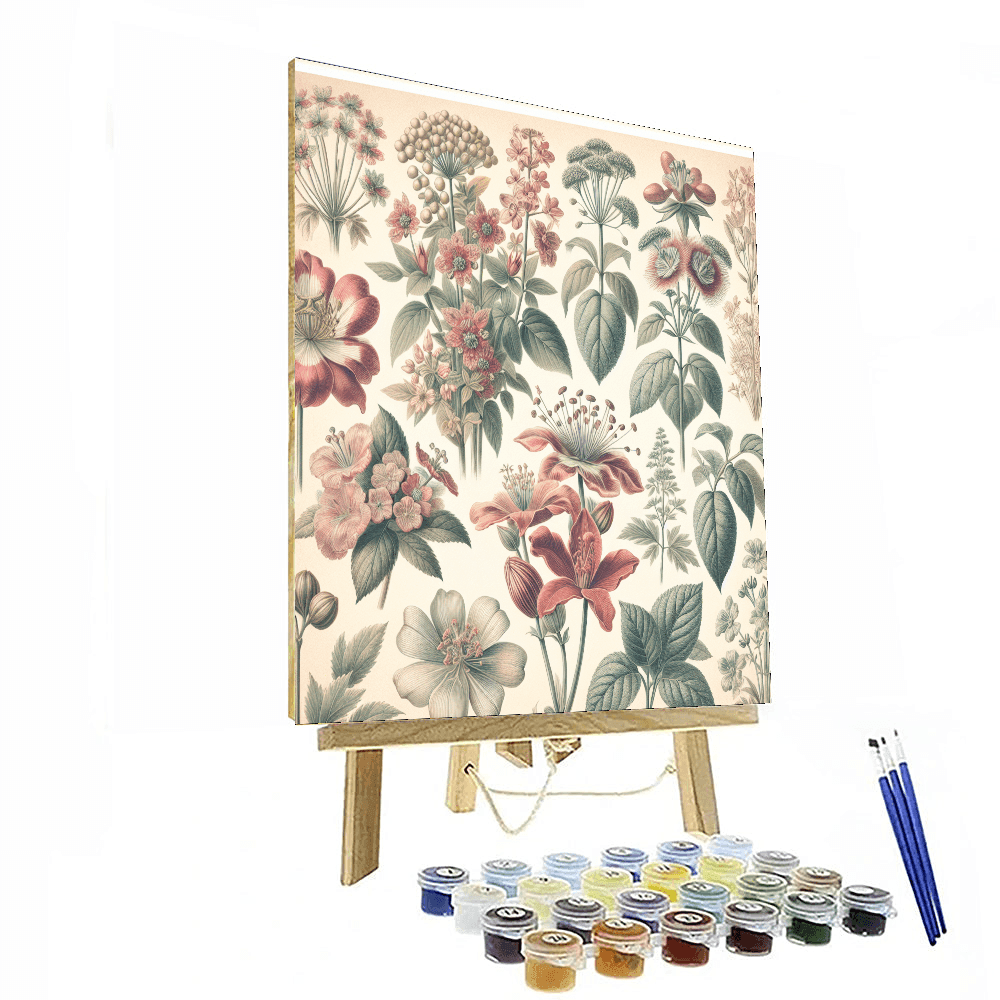 Vintage Botanical Prints Number Painting