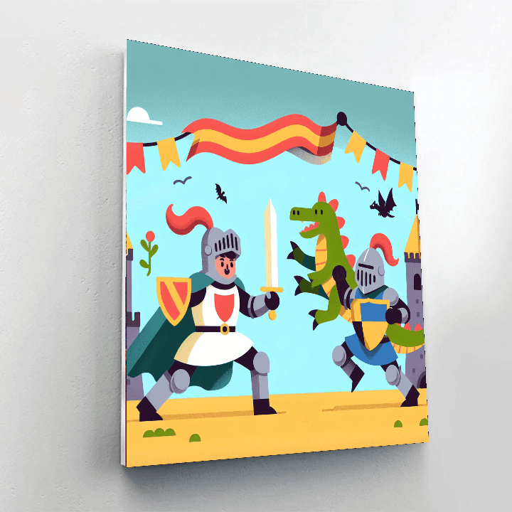 Castle Of Courage With Knights And Dragons Paint By Number