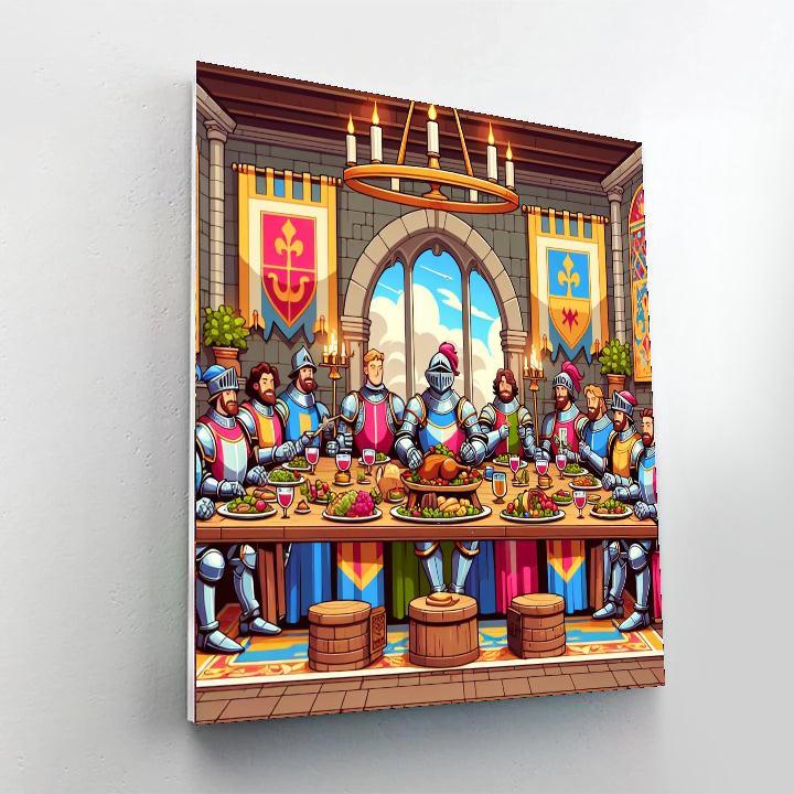 Medieval Knight's Feast Paint By Numbers