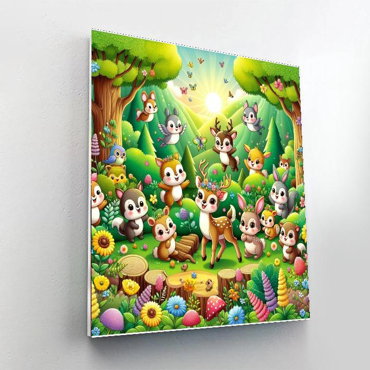 Charming Woodland Gathering Numbered Painting Kits