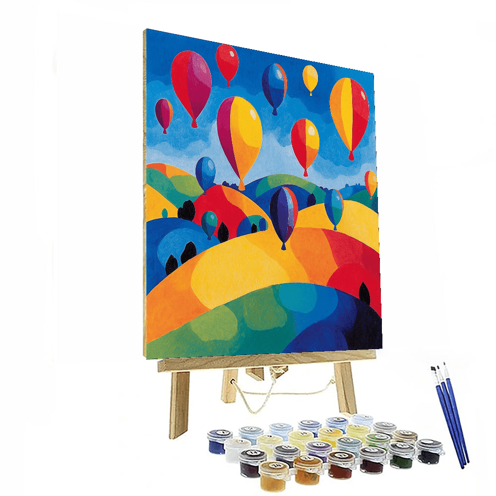 Paul Klee Inspired Colorful Balloon Fiesta  Paint By Number