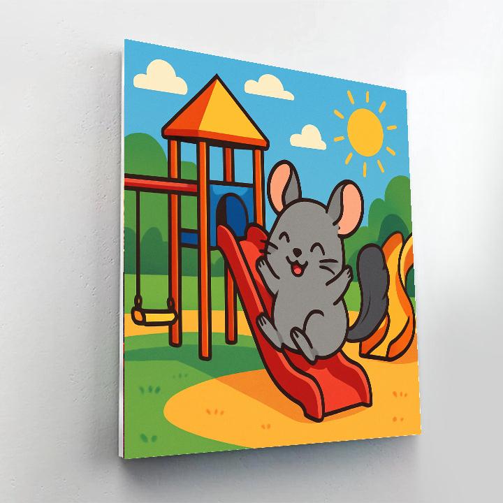 Charming Chinchilla Playground Paint By Numbers Art