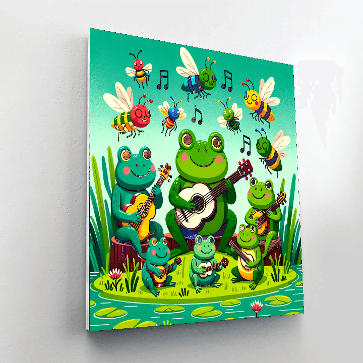 Frog's Swamp Symphony Painting By Numbers Kit