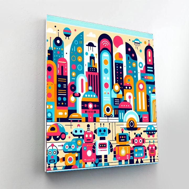 Robotic Future World Painting By Numbers Kit