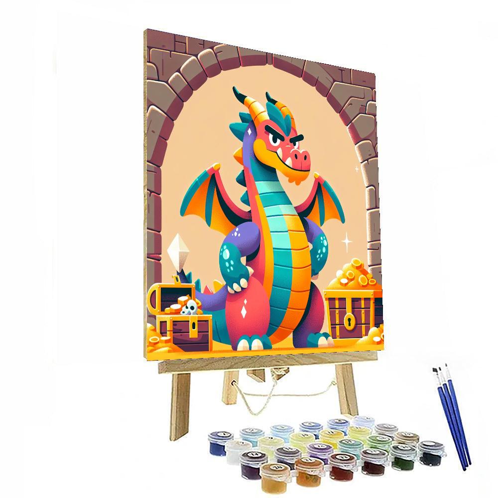 Fiery Dragon Guardian Number Painting