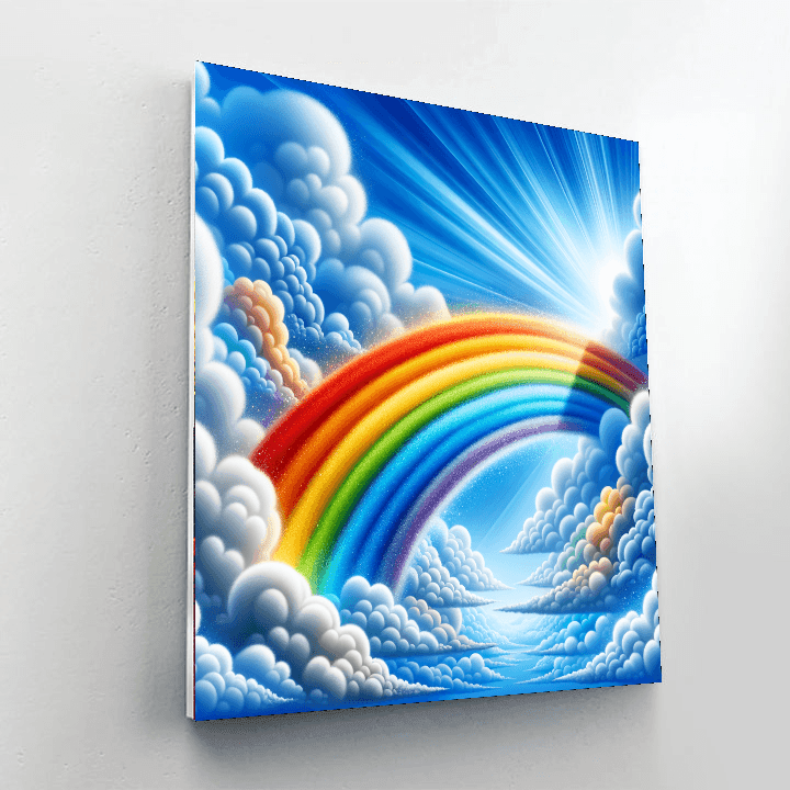 Rainbow In The Sky Number Painting