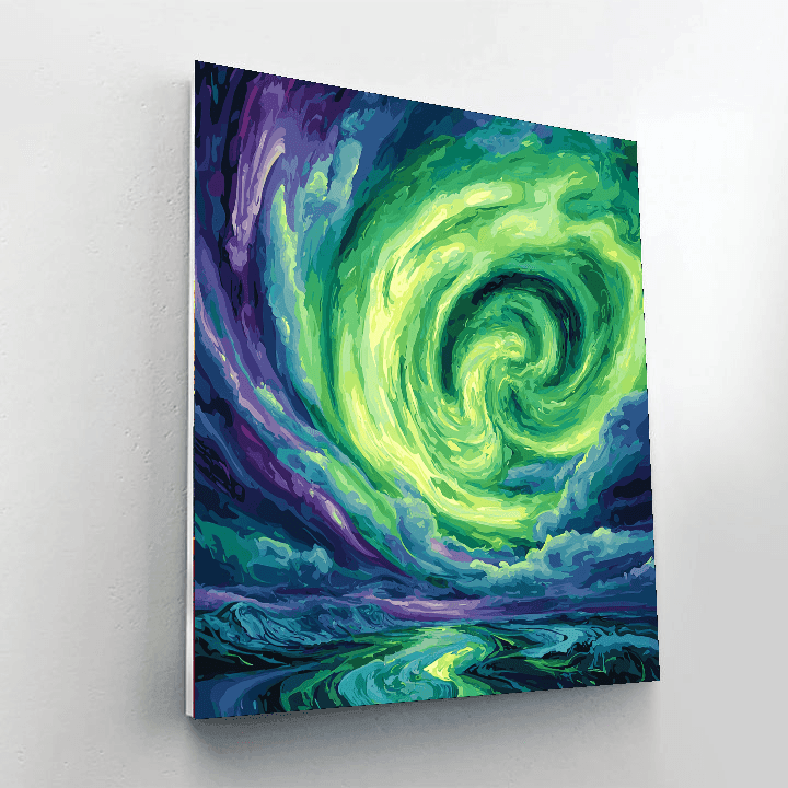 Edvard Munch Inspired Munch's Vibrant Aurora Borealis  Paint By Numbers Art