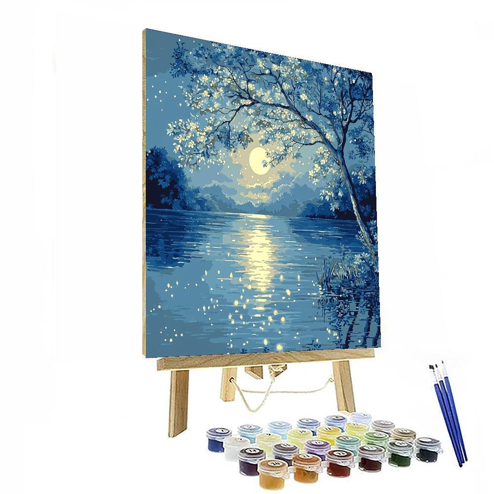 Hiroshige Inspired Dancing Moonlight  Paint By Numbers Kits