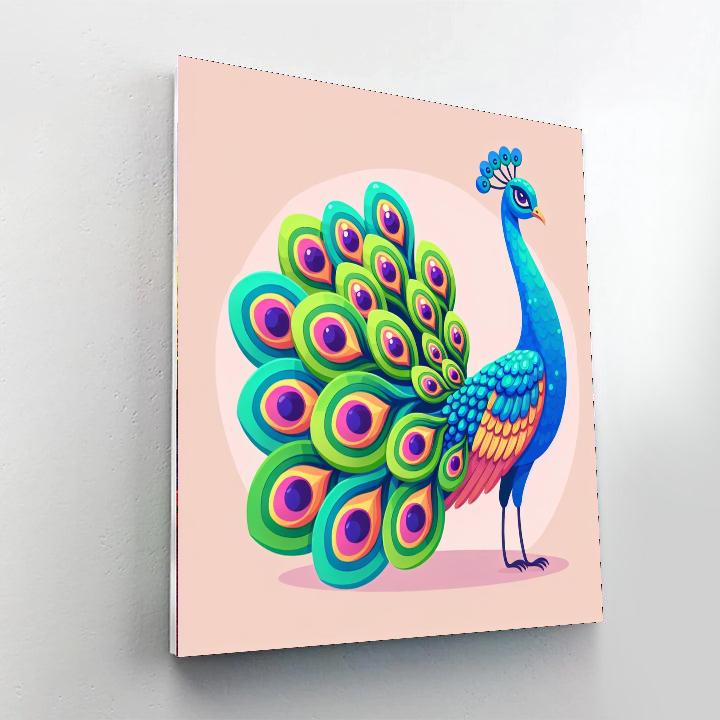 Colorful Peacock Parade Paint By Numbers Art