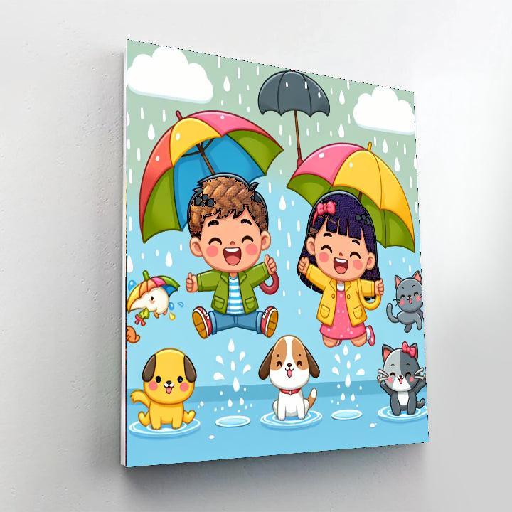 Fun In The Rain Paint By Number