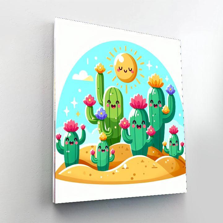 Cheery Cactus Garden Paint By Number