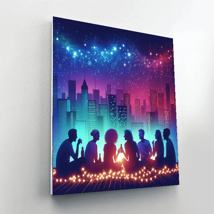 Starlit Rooftop Adventure Paint By Color