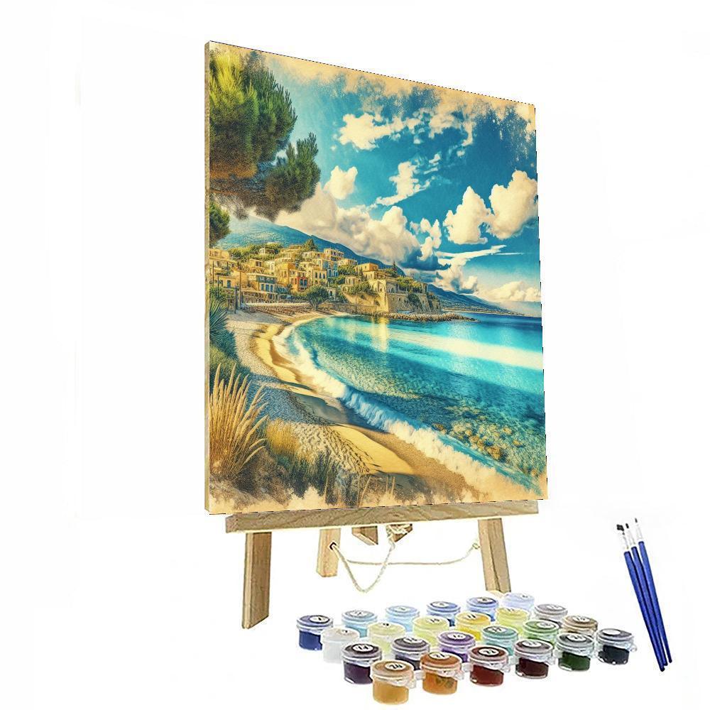 Mediterranean Coastal View Paint By Number