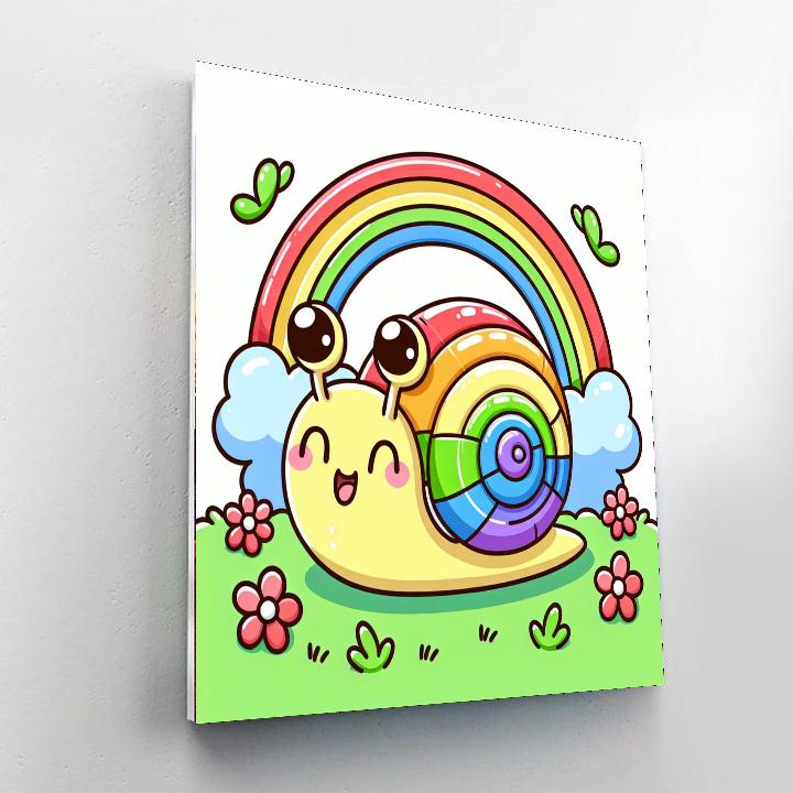 Giggling Rainbow Snail Numbered Painting Kits