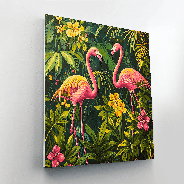 Rousseau Inspired Flamingo Oasis  Paint By Numbers Art