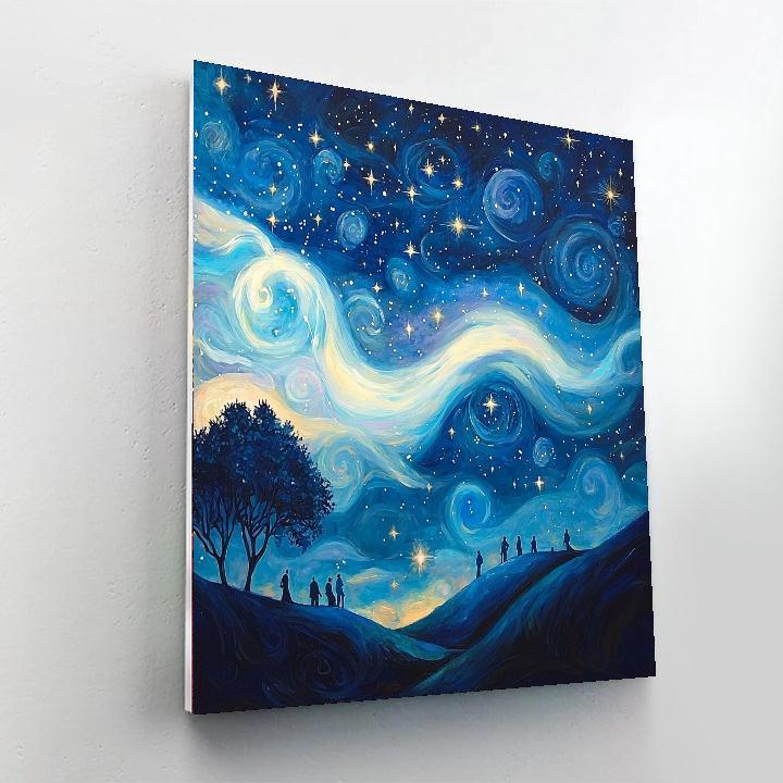 René Magritte Inspired Dreamy Stargaze  Paint By Numbers Kits