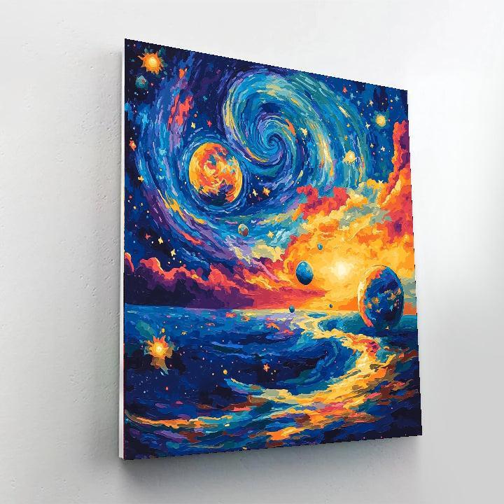 Vincent Van Gogh Inspired Van Gogh's Cosmic Connection  Numbered Painting Kits