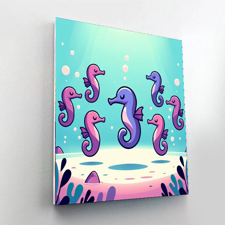 Seahorse's Enchanted Dance Paint By Numbers Kits