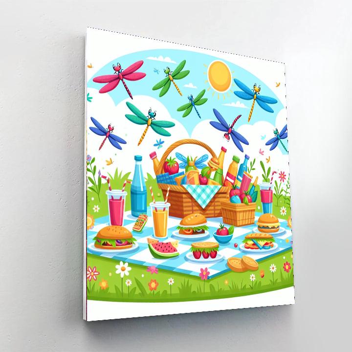 Dragonfly Summer Picnic DIY Paint By Numbers