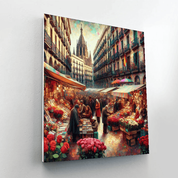 Dia De Sant Jordi - Barcelona, Spain Painting By Numbers Kit