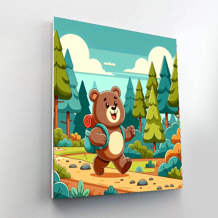 Hiking Bear Paint By Number