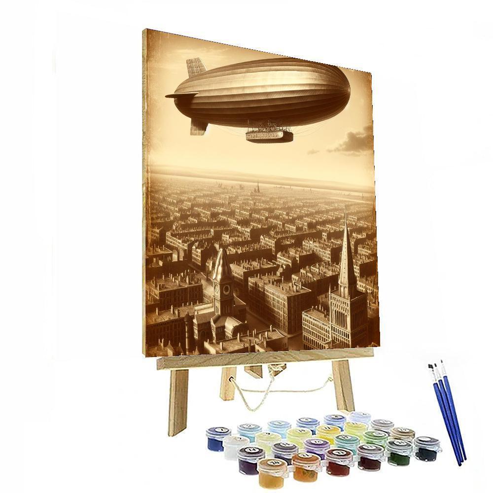 Retro Airship Adventure Painting Number Kit