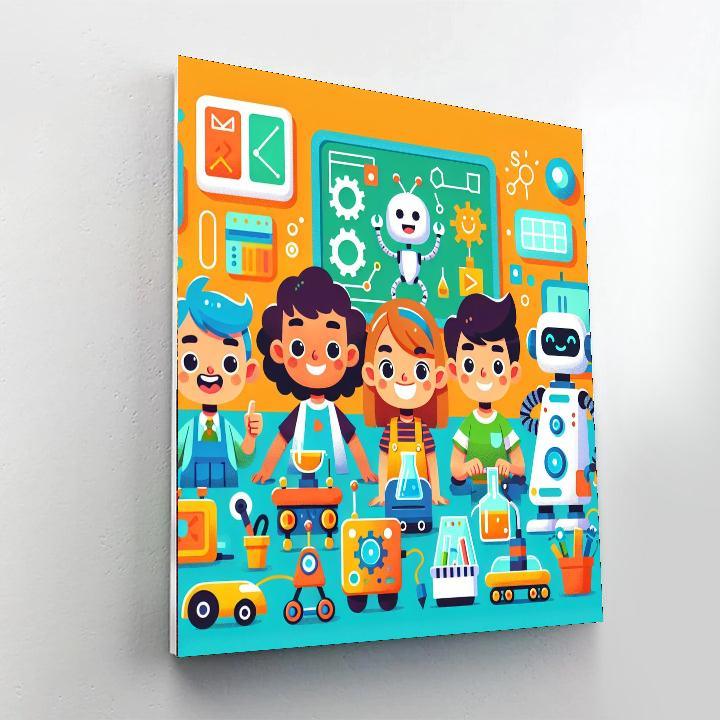 Cool Robot Academy Paint By Numbers Art