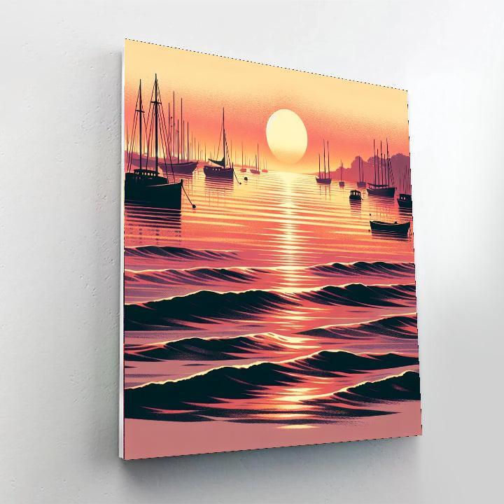Nostalgic Harbor Sunset Paint By Numbers