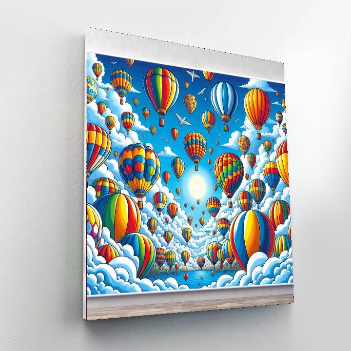 Colorful Whimsical Balloon Ride Paint By Color