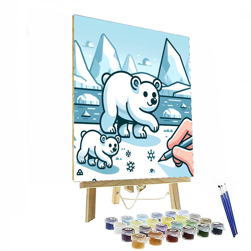 Snowy Polar Bear Adventure Paint By Number