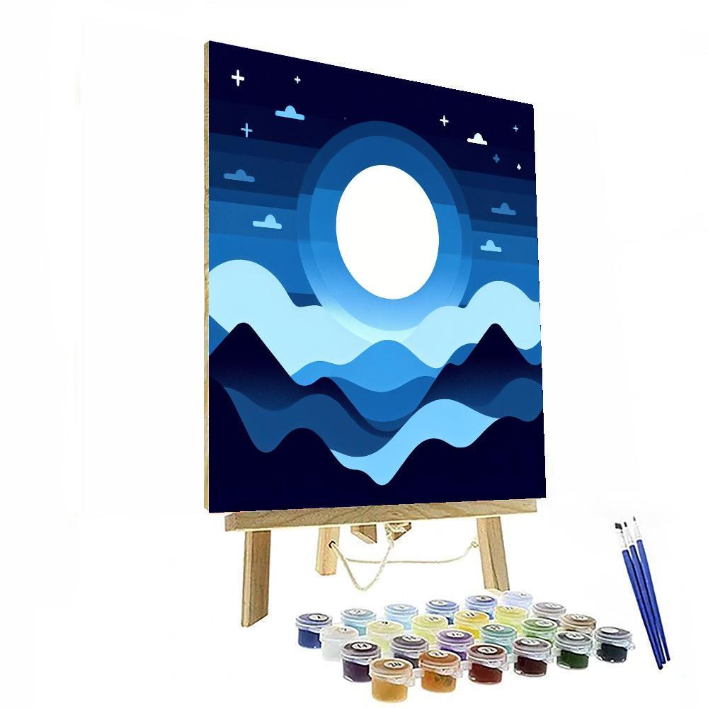 Magical Mountain Moonrise Paint By Color