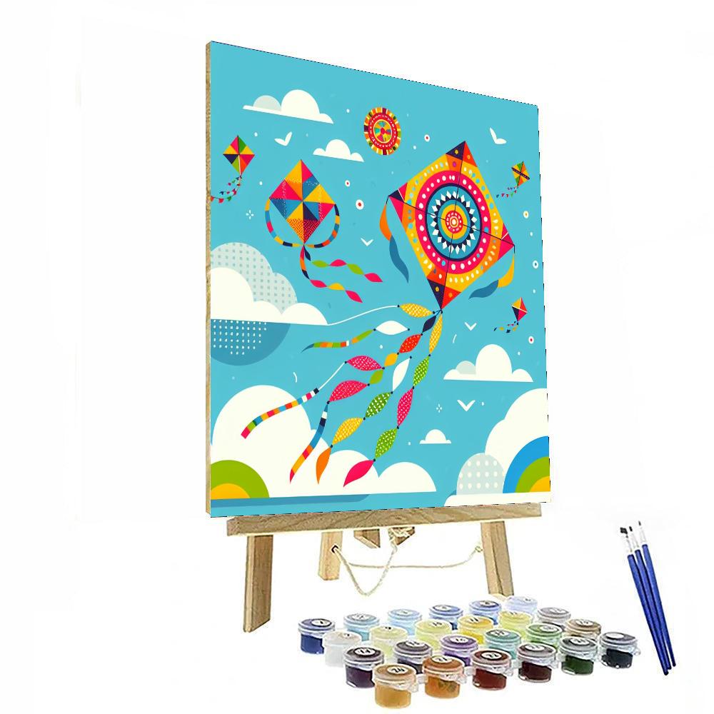 Kite Flying Fiesta Paint By Numbers Art