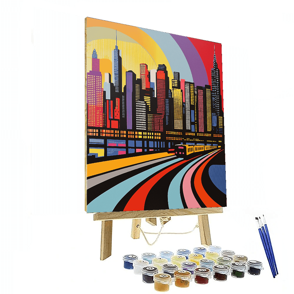 Roy Lichtenstein Inspired Lichtenstein's Dynamic Skyline  Painting By Numbers Kit