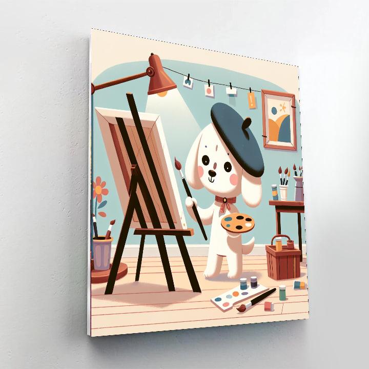 Renaissance Artist Dog Number Painting