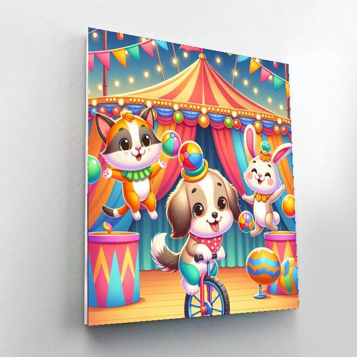 Cuddly Critter Circus DIY Paint By Numbers