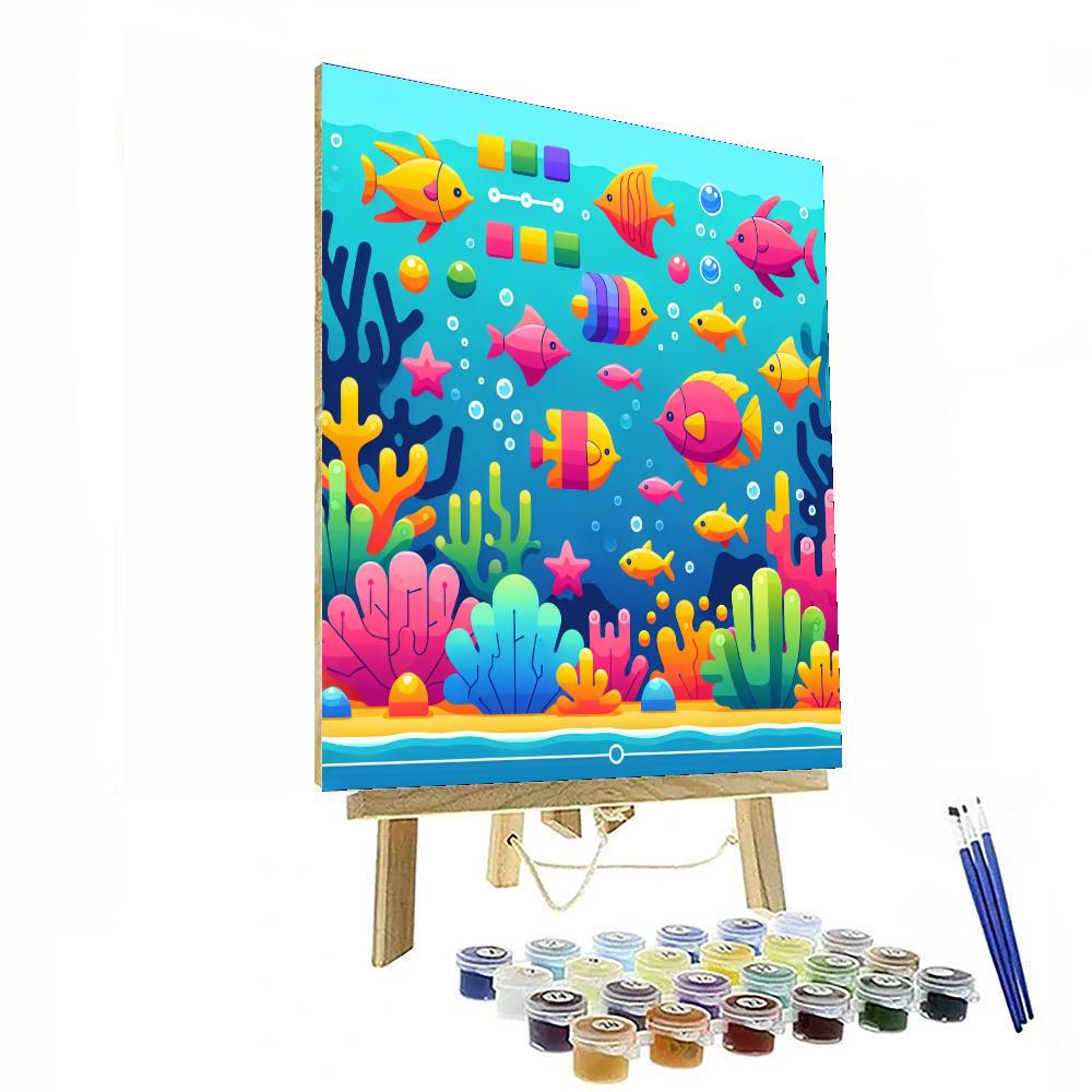 Colorful Coral Reef Quest Painting Number Kit