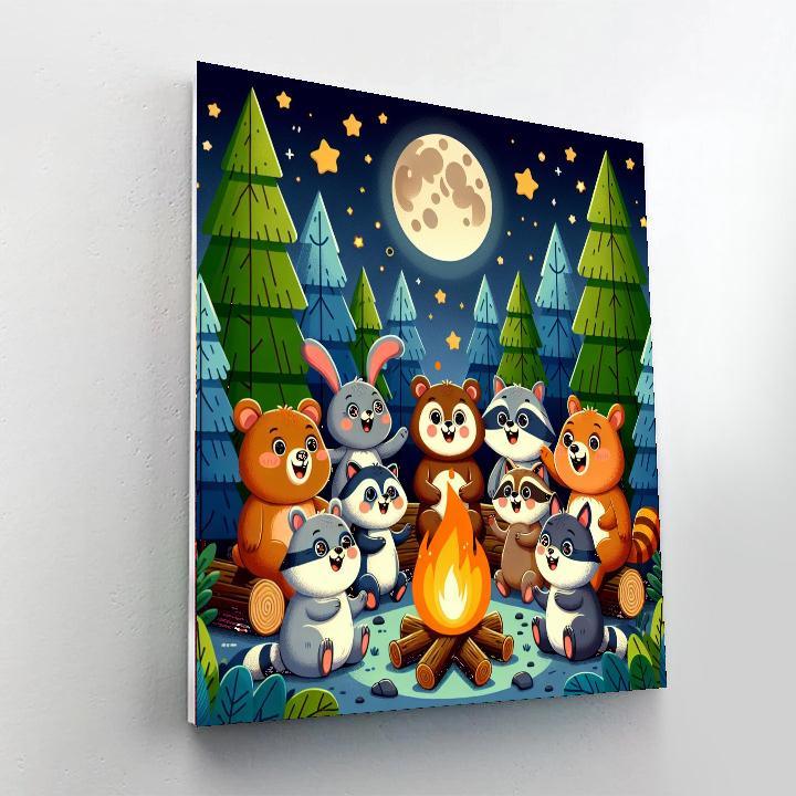 Happy Animal Campout Paint By Number