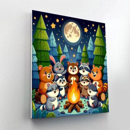 Happy Animal Campout Paint By Number