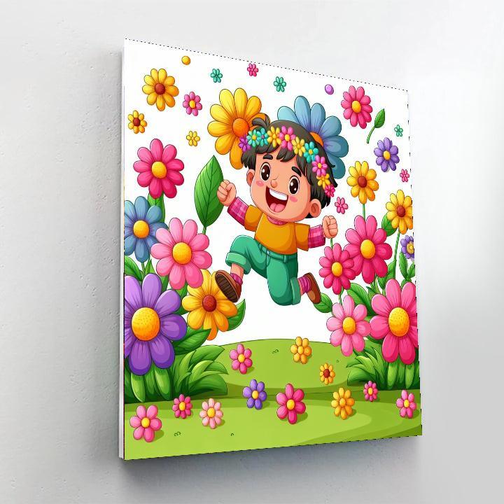 Bouncy Flower Child DIY Paint By Numbers