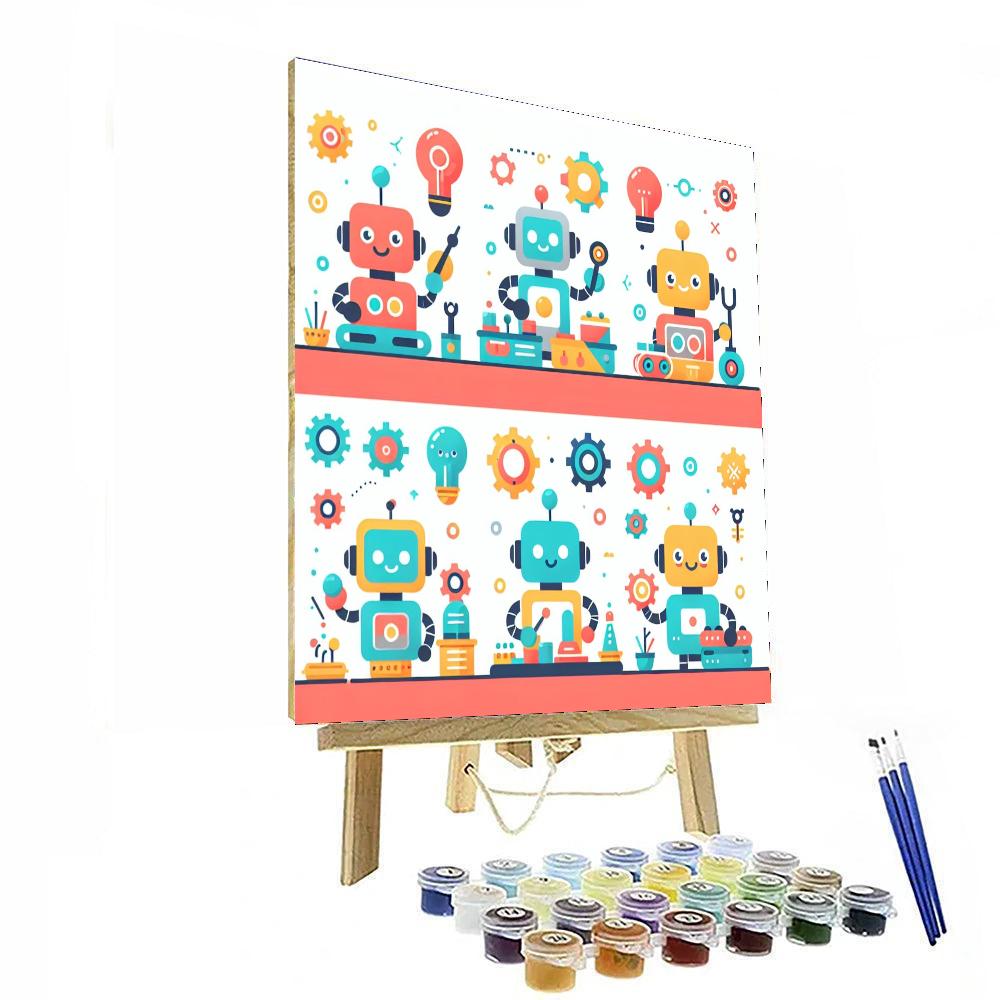 Inventive Robot Builders Paint By Numbers Art