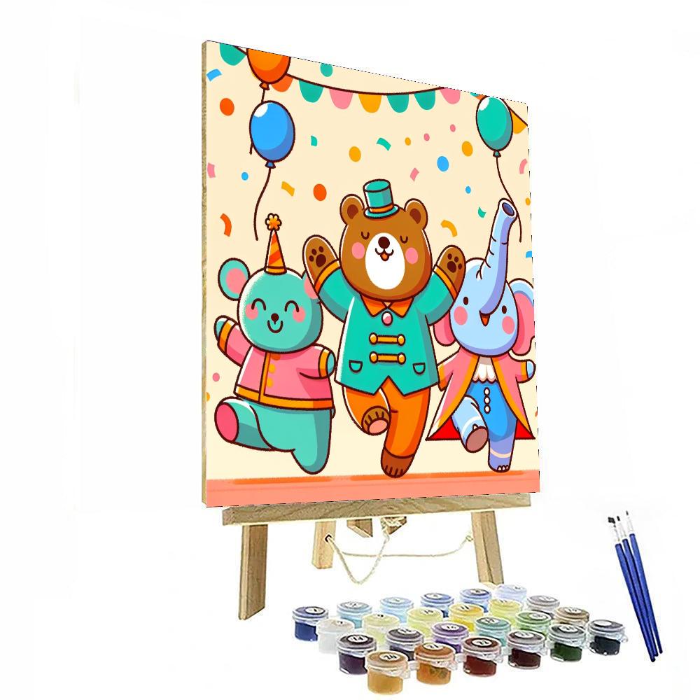 Funny Animal Parade Painting Number Kit