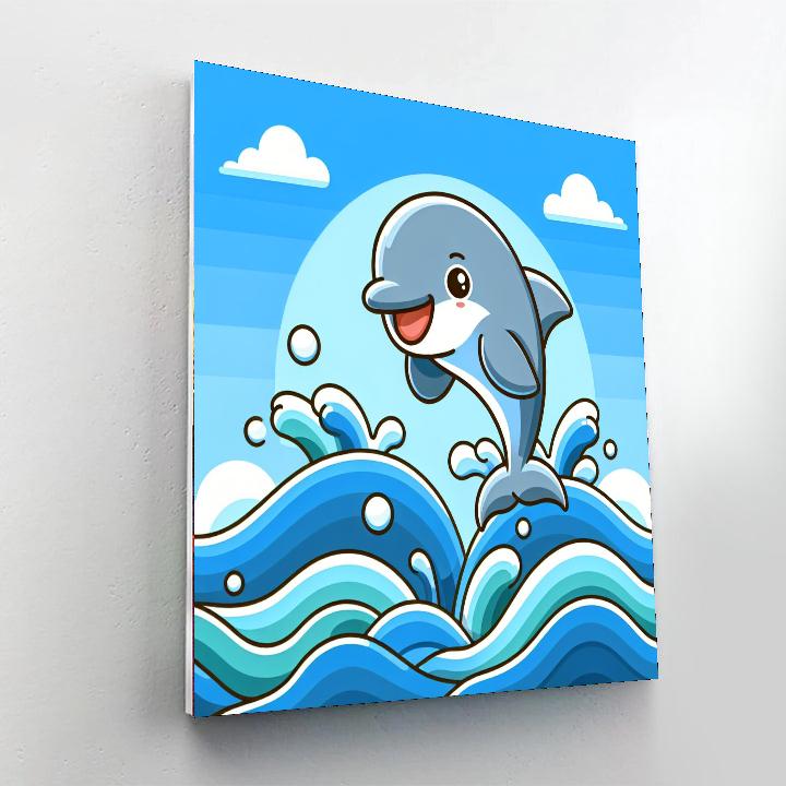 Frolicking Dolphin Adventure Painting Number Kit