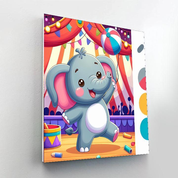 Circus Elephant Escapade Numbered Painting Kits